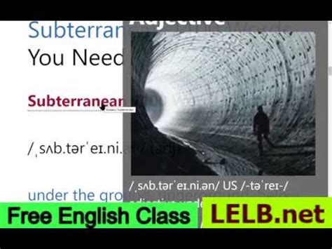 subterranean definition and examples