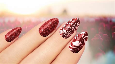 subtle red nail designs