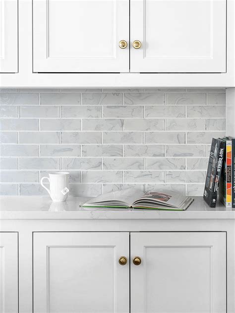 subway tile backsplash white kitchen