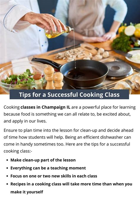 successful cooking class tips