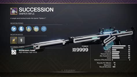 How to get Succession (Legendary Sniper Rifle) Plus God Roll Guide in