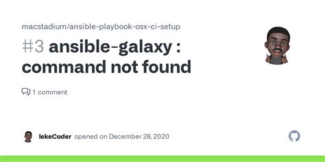 sudo ansible galaxy command not found