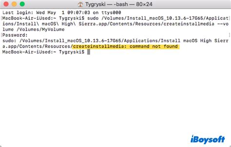 sudo applications install macos command not found