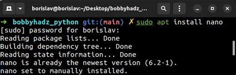 sudo apt get install nano command not found