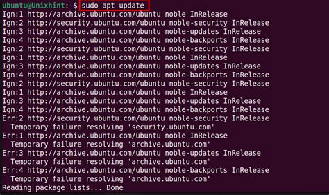 sudo apt get update command not working