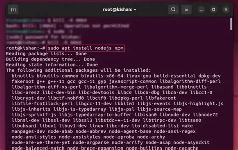 sudo apt install npm