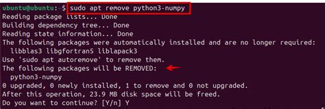 sudo apt remove python3-numpy