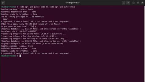 sudo apt remove visual studio code