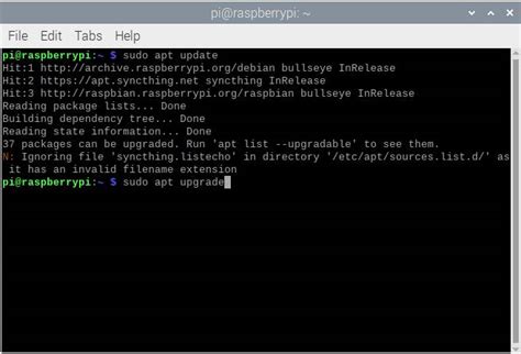 sudo apt upgrade raspberry pi