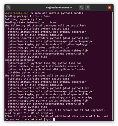 sudo install pandas