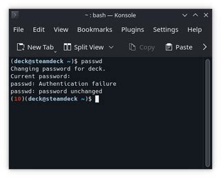 sudo password for deck can't type