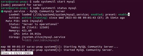 sudo systemctl start mysql not working