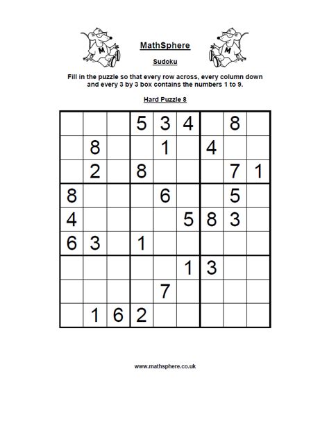 Sudoku Math Worksheets