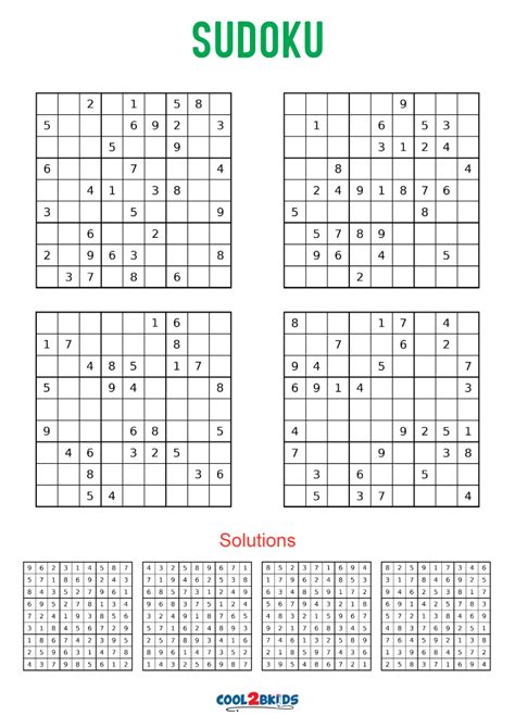 Sudoku Printable Medium And Solutions