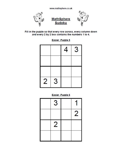 Sudoku Puzzles Mathsphere