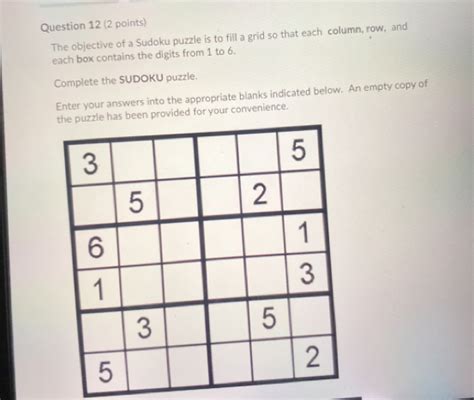Sudoku Puzzles Objective