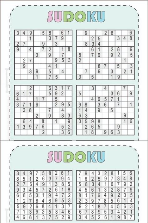 Sudoku With Solutions Printable