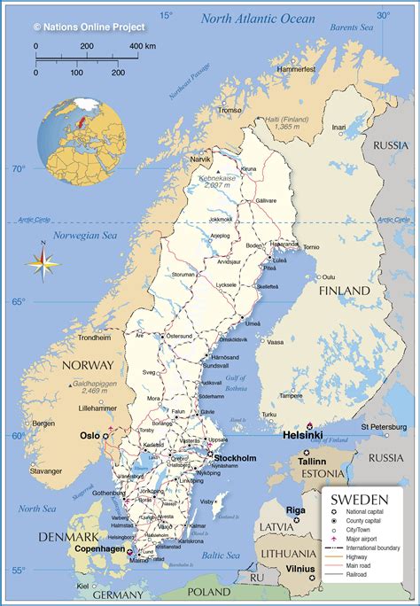 Carte de la Suède Plusieurs cartes du pays du nord de l'Europe