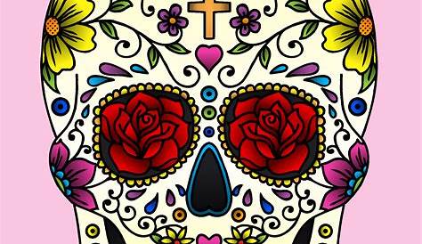 Mexican Sugar Skull Self Adhesive Vinyl Sticker | eBay | Calaveras