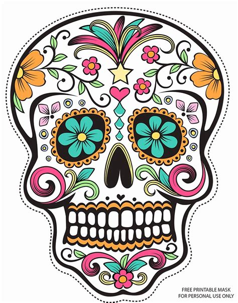 Get This Sugar Skull Coloring Pages Free Printable for Grown Ups 49682