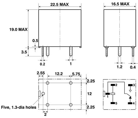 Sugar Cube Relay Dimensions