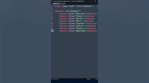 suggestion list in html