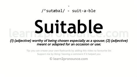 suitable meaning