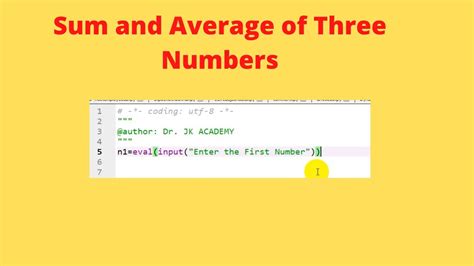 sum and average program in python