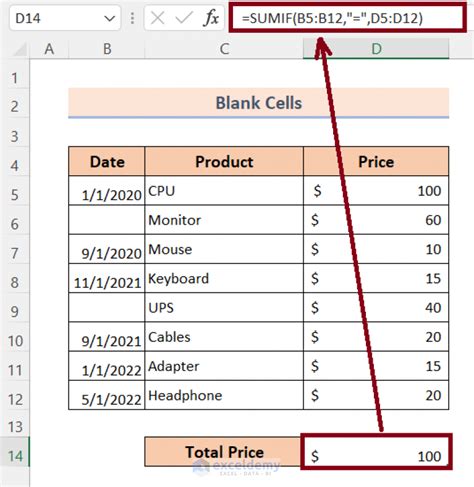 sum formula with condition in excel