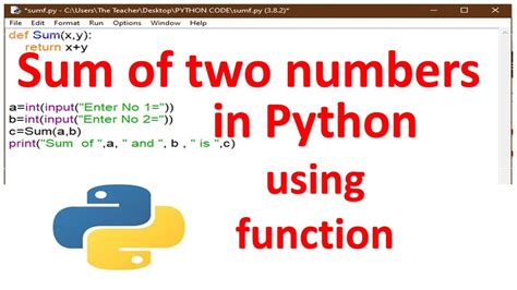 sum of 2 numbers python program