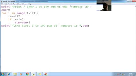 sum of all odd numbers from 1 to 100 in python