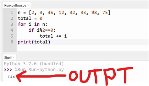 sum of even numbers code in python