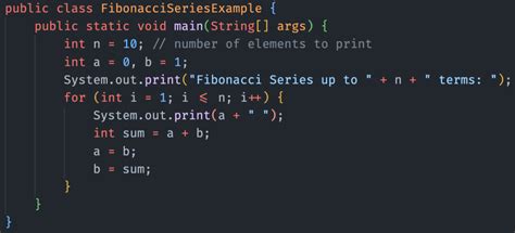 sum of fibonacci series in java
