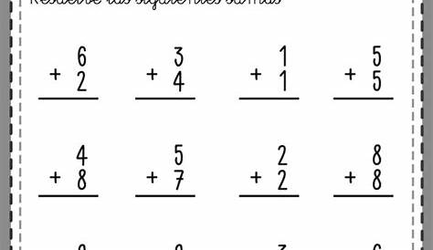 Fichas de Sumas de 1 digito / cifra | Ejercicios de Matemáticas