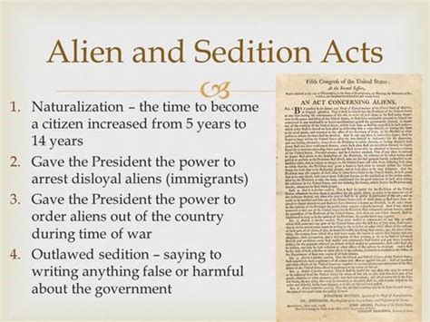 summarize the alien and sedition acts