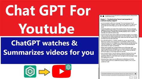 summarize youtube video using chat gpt