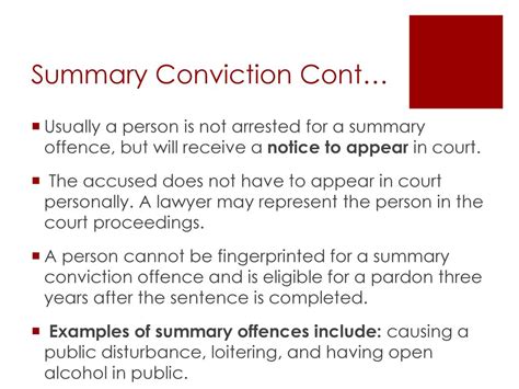summary conviction examples