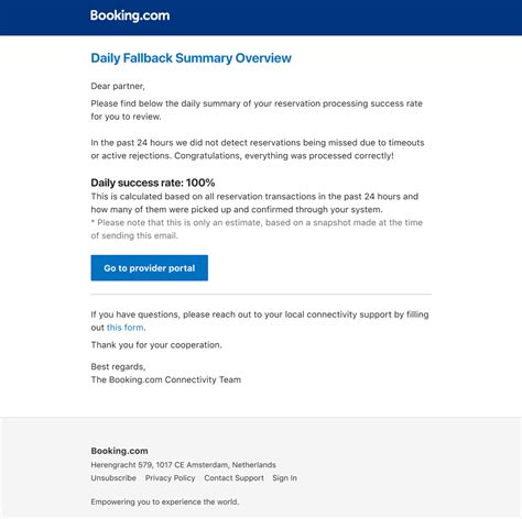 Summary Email Example
