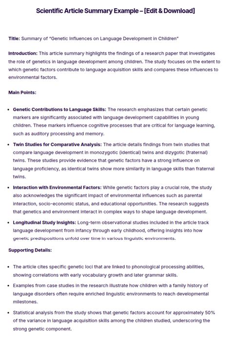Summary Example Article