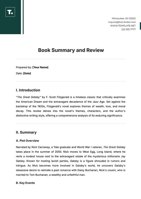 Summary Example Book