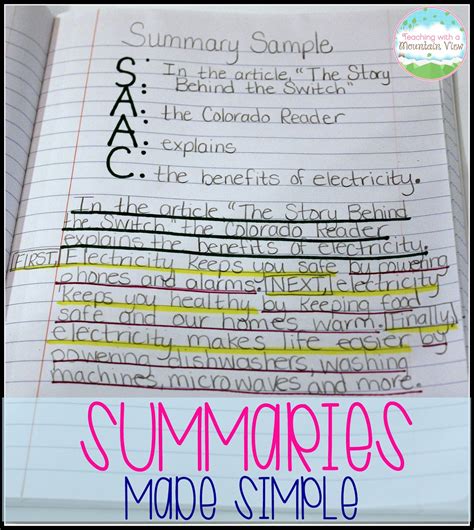 Summary Example Grade 6
