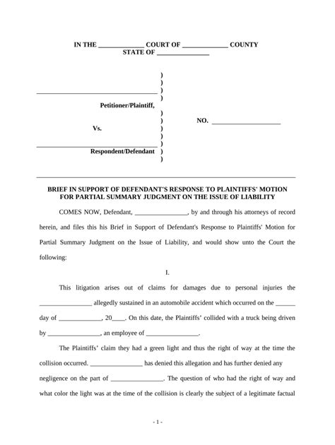 summary judgment example