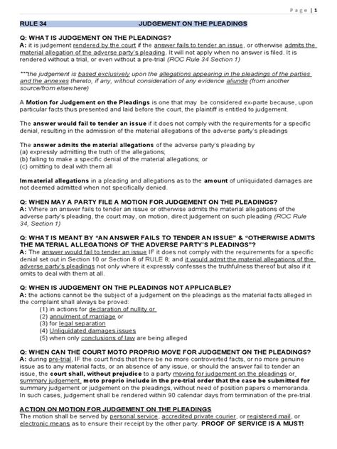 summary judgment vs judgment on the pleadings