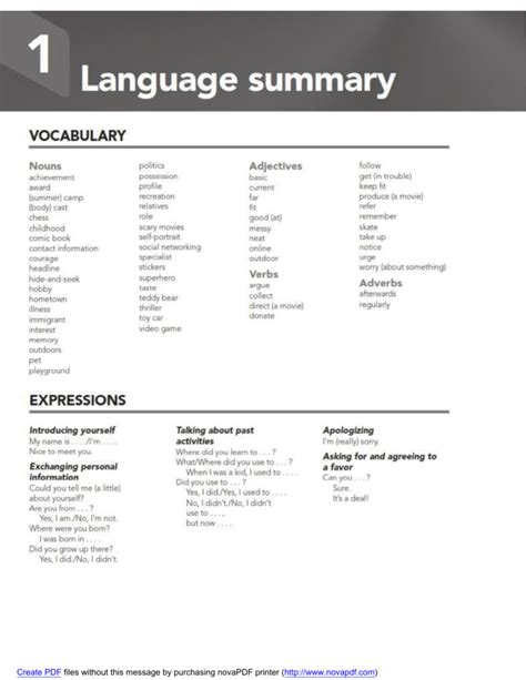 summary of Users ’ language