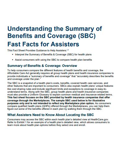 summary of benefits coverage template