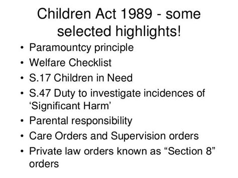 summary of childrens act 1989