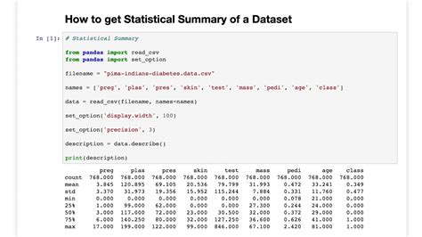 summary of dataset in python