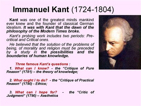 summary of immanuel kant philosophy
