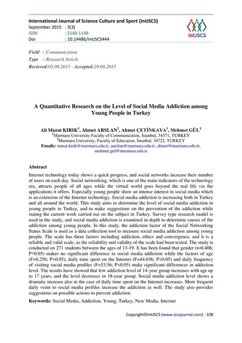 summary of quantitative research example