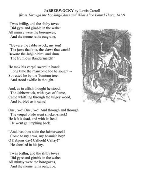 summary of the jabberwocky poem